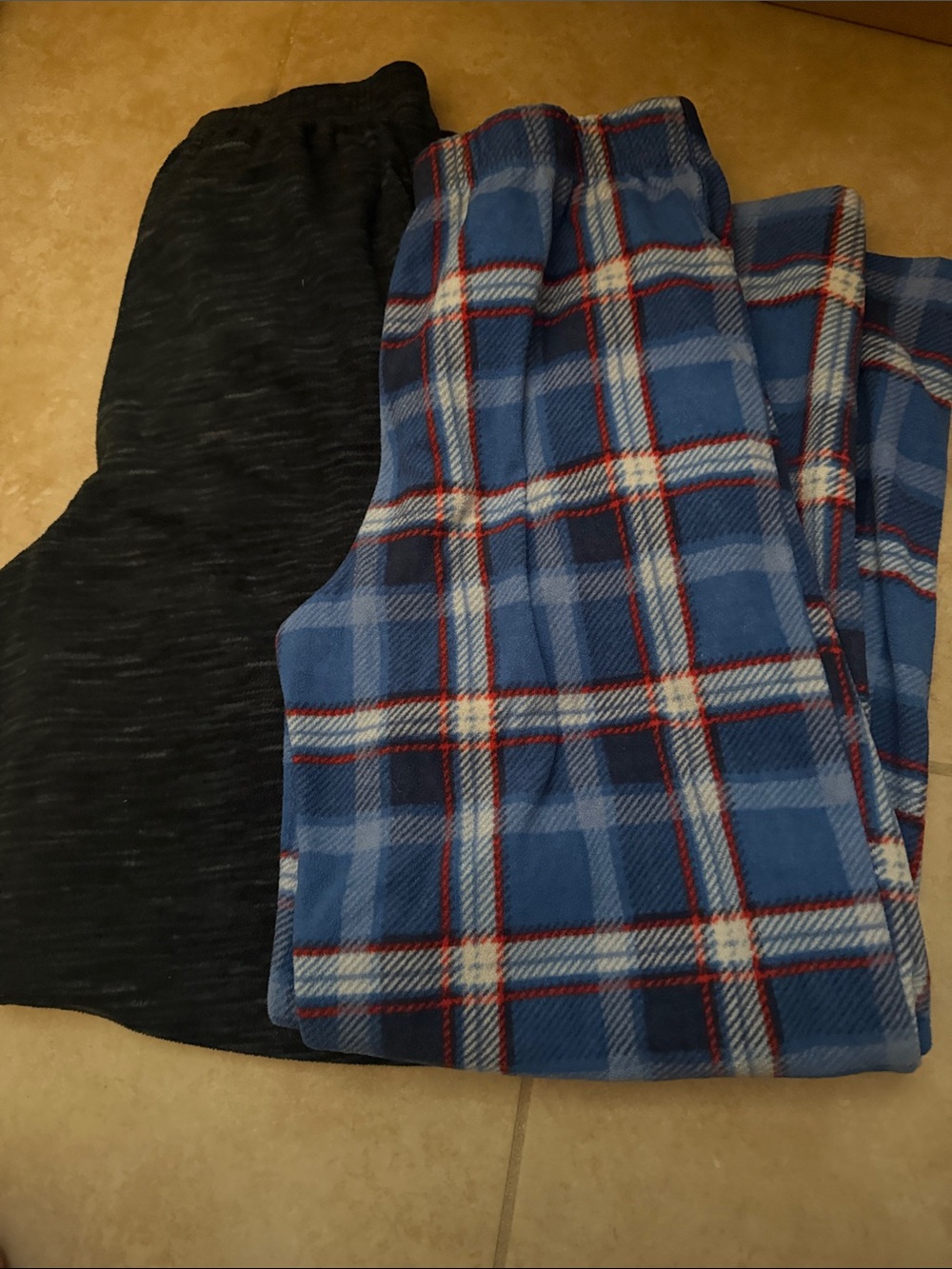 Carter's Blue Plaid and Charcoal Kids Pajama Bottoms